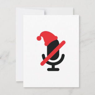 Tarjeta Pequeña Estás mudo, solo micrófono.Tarjeta de Navidad