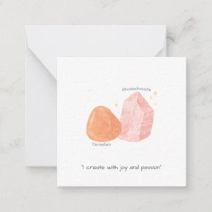 Tarjeta Pequeña Estilo de afirmación de Carnelian y Rodocrosite 2
