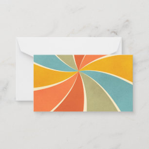 Tarjeta Pequeña Estilo de pintura mezclada remolino Hippie Retro