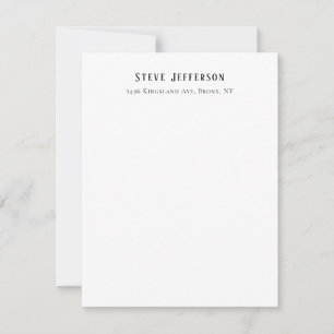 Tarjeta Pequeña Estilo Elegante Minimalista Sencillo Negro Blanco