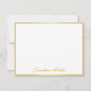 Tarjeta Pequeña Estilo Freehand Gold Script elegante profesional
