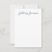 Estilo manuscrito divertido Nombre en azul y blanc