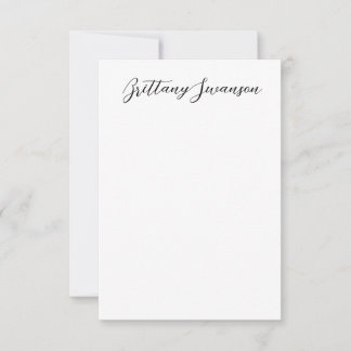 Tarjeta Pequeña Estilo manuscrito divertido Nombre en blanco y neg