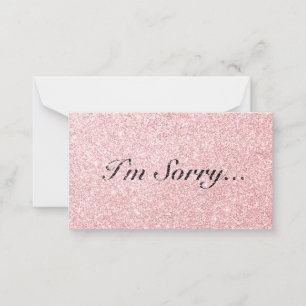 Tarjeta Pequeña Estilo Purpurina rosa personalizado que siento la