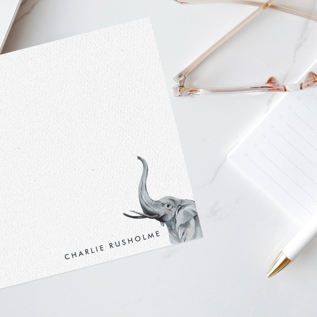 Tarjeta Pequeña Estiloso Elefante Personalizado Stationery (Subido por el creador)