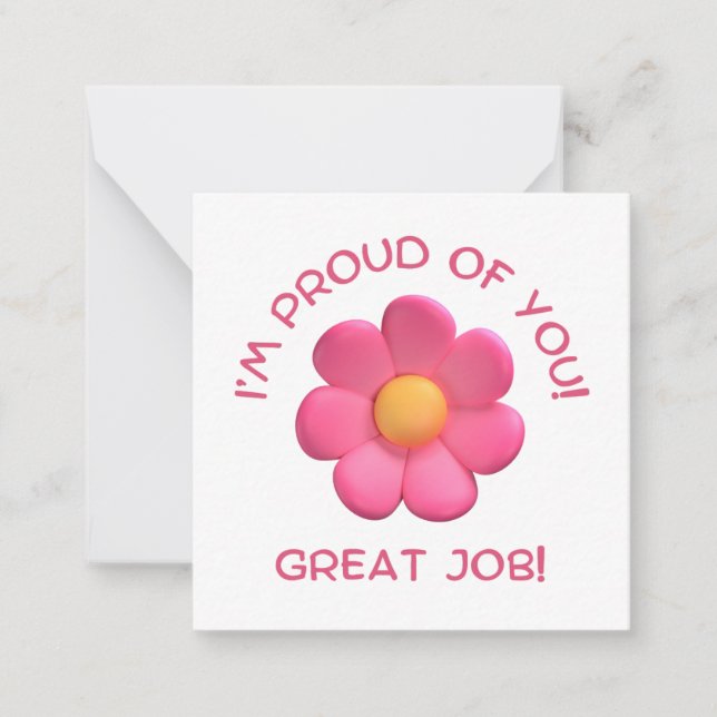 Tarjeta Pequeña estímulo a los profesores, estilo de flor rosa (Anverso)