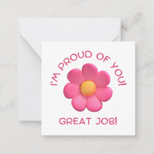 Tarjeta Pequeña estímulo a los profesores, estilo de flor rosa