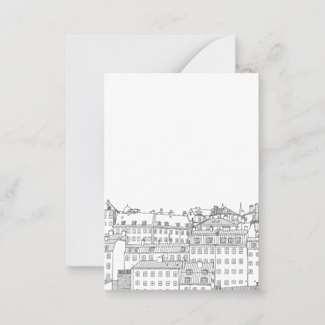 Tarjeta Pequeña Estocolmo en blanco y negro (Anverso)