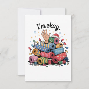Tarjeta Pequeña Estoy Bien Amantes de la Colcha de Navidad Diverti