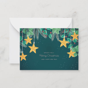Tarjeta Pequeña Estrella Amarilla Y Hojas