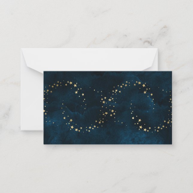 Tarjeta Pequeña Estrella de noche cielo azul oscuro Estrellas de o (Anverso)