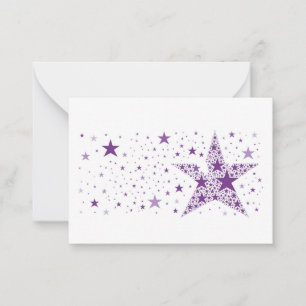 Tarjeta Pequeña Estrella grande hecha de pequeñas estrellas en vio