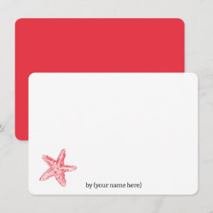 Tarjeta Pequeña Estrella roja de mar costa oceánica ocasión toda e