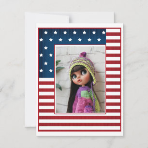 Tarjeta Pequeña Estrellas de rayas blancas rojas de la marina de i