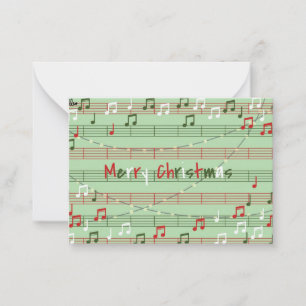 Tarjeta Pequeña Etiqueta de regalo de Navidad musical