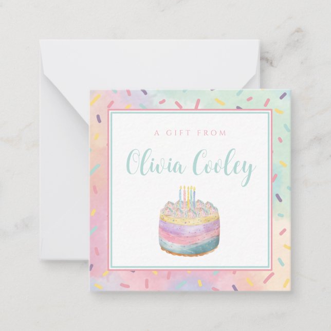 Tarjeta Pequeña Etiqueta de regalo personalizada (Anverso)