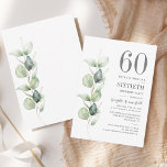 Tarjeta Pequeña Eucalyptus 60.º Foliage de la vegetación de cumple<br><div class="desc">Podría ser un fiesta sorprendente u otro decenio especial logrado. Esta invitación a la fiesta de cumpleaños número 60, que incluye diseño de vegetación eucalipto con tipografía popular moderna, puede ser fácilmente editada para adaptarse a cualquier celebración de cumpleaños o aniversario. Puede cambiar la redacción, los detalles de cumpleaños y...</div>