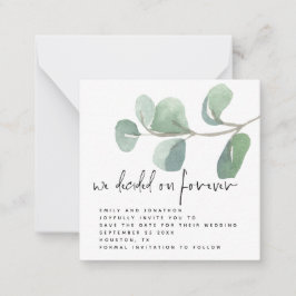 Tarjeta Pequeña Eucalyptus decidió guardar para siempre la fecha