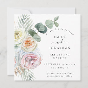 Tarjeta Pequeña Eucalyptus Florals Boda Save Date