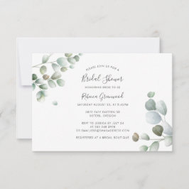 Tarjeta Pequeña Eucalyptus Foliage Botanage Bridal Shower