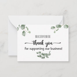 Tarjeta Pequeña Eucalyptus Gracias Por Apoyar Nuestro Negocio