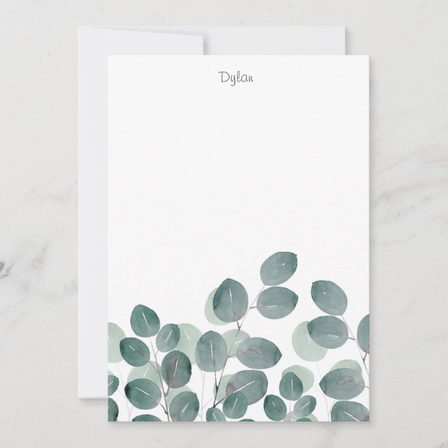 Tarjeta Pequeña Eucalyptus Modern (Anverso)
