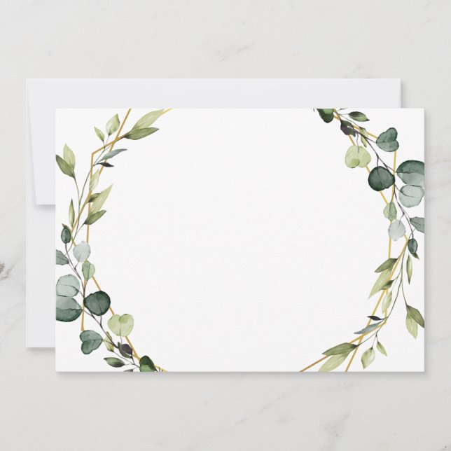 Tarjeta Pequeña Eucalyptus moderno Foliage Wreath Frame Boho (Anverso)