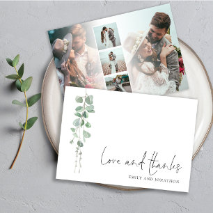 Tarjeta Pequeña Eucalyptus Sage 5 Fotos Nombres Amor Boda Gracias