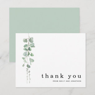Tarjeta Pequeña Eucalyptus Sage Names Boda Gracias