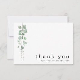 Tarjeta Pequeña Eucalyptus Sage Names Boda Gracias