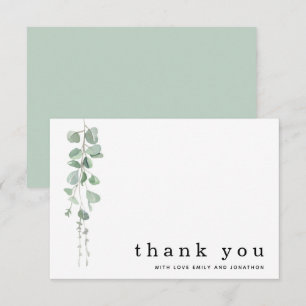 Tarjeta Pequeña Eucalyptus Sage Names Boda Gracias