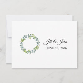 Tarjeta Pequeña Eucalyptus Wreath Wedding Invitation Stationery