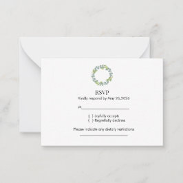Tarjeta Pequeña Eucalyptus Wreath Wedding RSVP