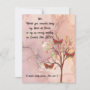 Tarjeta Pequeña Evento de matrimonio de otoño con solicitud de hon