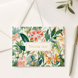 Tarjeta Pequeña Evento Elegante Agradecimiento Jardín Floral