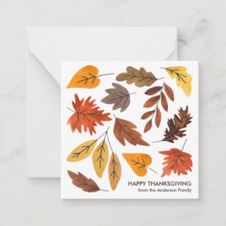 Tarjeta Pequeña Eventos de hojas de otoño de Acción de Gracias