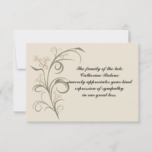 Tarjeta Pequeña Everdurable - Bereavement Gracias Notecard (Anverso)