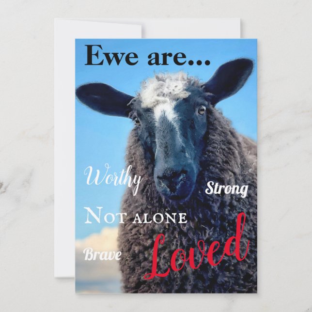Tarjeta Pequeña Ewe are Loved Card (Anverso)