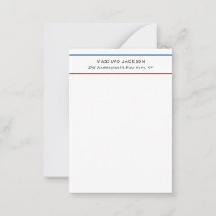 Tarjeta Pequeña Exclusivo Personal Moderno Azul Rojo Blanco
