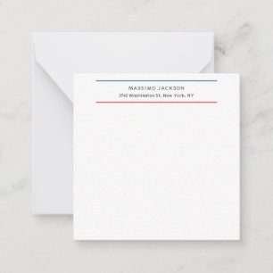 Tarjeta Pequeña Exclusivo Personal Moderno Azul Rojo Blanco