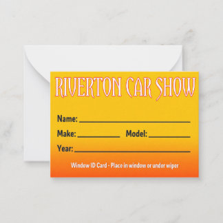 Tarjeta Pequeña Exposición de autos