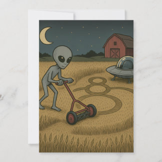 Tarjeta Pequeña Extraño espacial gracioso de la ciencia ficción de