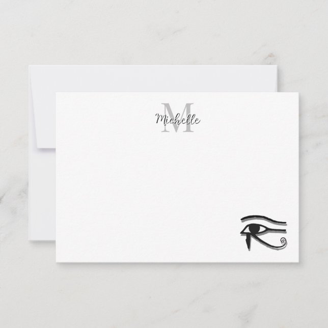 Tarjeta Pequeña Eye Of Horus Egyptian Symbol Custom Monogram (Anverso)