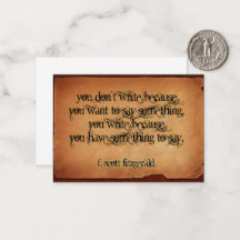 F. Scott Fitzgerald Cita Inspiradora "Escribir"