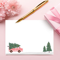 Fa La La árbol de Navidad Rosa Furgoneta Vintage D