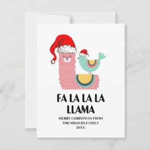 Tarjeta Pequeña Fa La La Llama Card, Funny Christmas Card,