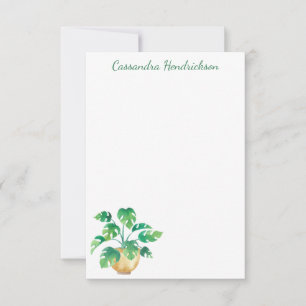 Tarjeta Pequeña Fábrica Boho Monstera Minimalista moderna personal