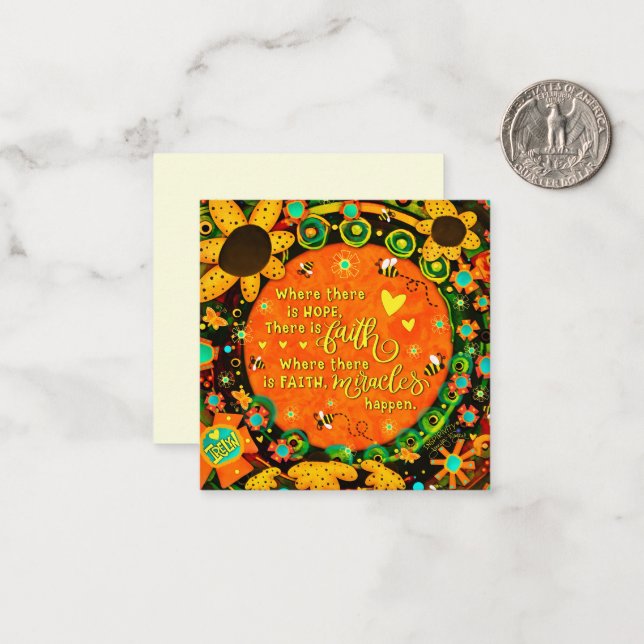 Tarjeta Pequeña Faith Bonito Floral Bumblebee Irelyn Mini (Anverso/Reverso In Situ)