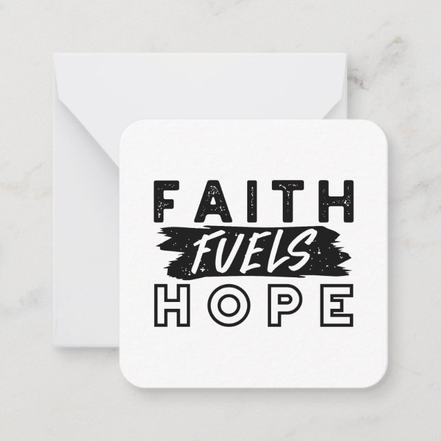 Tarjeta Pequeña Faith Fuels Hope Quote – Uplifting Christian Art (Anverso)