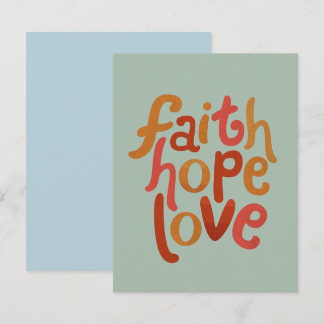 Tarjeta Pequeña Faith Hope Love (Anverso / Reverso)